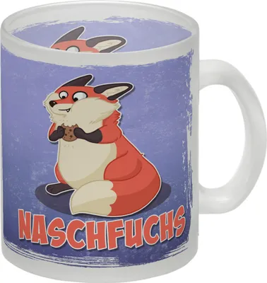 Produktbild von Naschfuchs Glas Tasse mit lustigem Fuchs Motiv