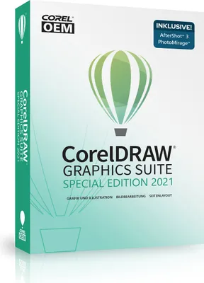 Produktbild von CorelDRAW Graphics Suite Special Edition 2021 (Win10/11) OEM +AfterShot3+PM, DVD-Case