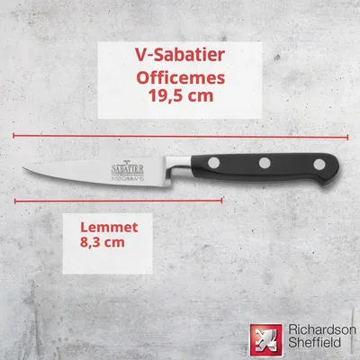Schälmesser V-Sabatier, 8 cm, rostfreier Stahl, schwarz