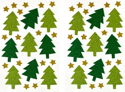 Produktbild von Oblique Unique 50 Weihnachtsbaum Sticker Glitzer Sterne Tannenbaum Aufkleber für Weihnachten Geschenk Deko