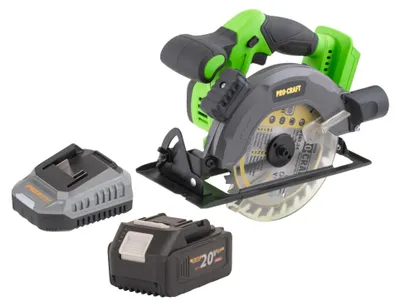 Obrázek produktu pro Akumulátorová okružní pila Procraft PCA28bb 20 V 165 mm bezkartáčová + 1x akumulátor 4,0 Ah + nabíječka