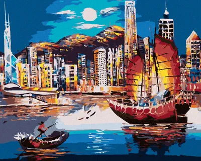 Produktbild von Zuty - Malen nach Zahlen - HONGKONG HAFEN, 40x50 cm, ohne Keilrahmen
