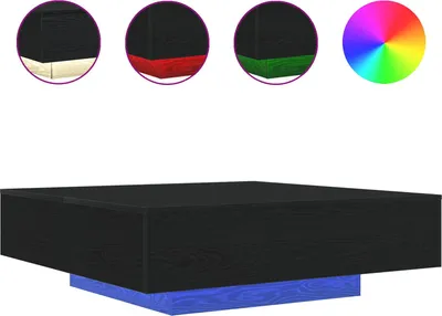 Zdjęcie produktu dla vidaXL Stolik kawowy o wyglądzie czarnego dębu 100 x 100 x 31 cm materiał drewnopochodny