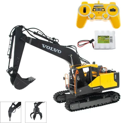 Produktbild von RC Volvo Bagger mit wechselbaren Werkzeug Hammer und Meissel 1:16 plus Zusartakku