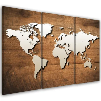 Produktbild von Triptychon auf leinwand abstraktionen - braun 150x100 cm Feeby braun wandbild bereit zum aufhängen