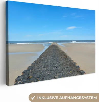 Produktbild von OneMillionCanvasses® - Leinwandbilder - 140x90 cm, Nordsee - Strand - Wasser, Wandbilder Kunstdruck Wanddekoration