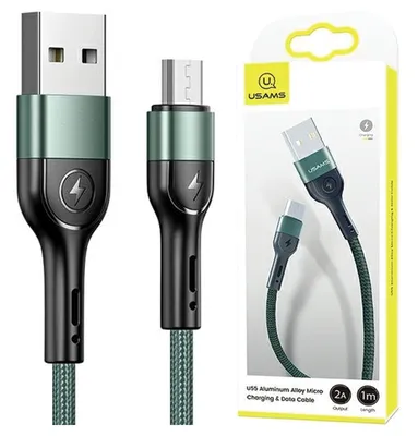 Produktbild von Usams Geflochtenes Kabel U55 2A Micro Usb Grün/Grün 1M Sj450Usb02 (Us-Sj450)