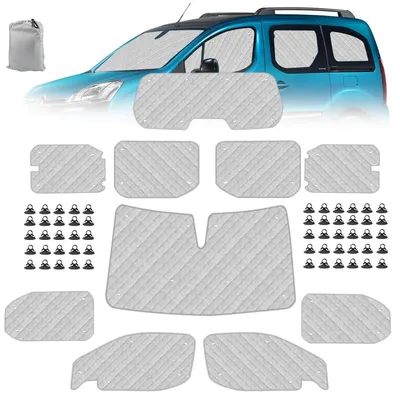 Produktbild von Sonnenschutz Set 10tlg. für Citroen Berlingo XLWB 2018-2025 Frontscheibe Seitenheck