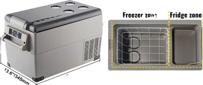 Image de Réfrigérateur portable de voiture, grande capacité, double zone de refroidissement, 35L