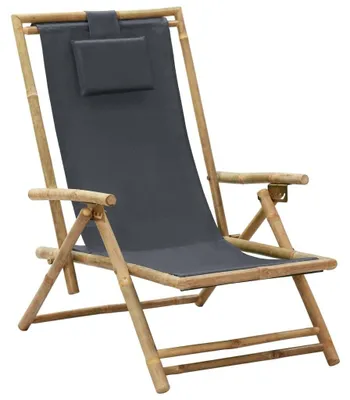 Produktbild von Dunkelgrauer Bambus-Klappstuhl mit Kissen