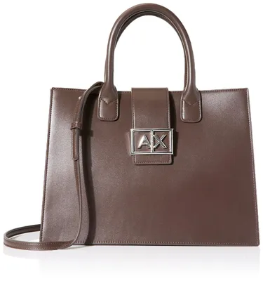 Immagine prodotto di Borsa Armani Exchange da donna, modello Jodie, realizzata con materiali sostenibili, logo in metallo argentato, ideale per la spesa
