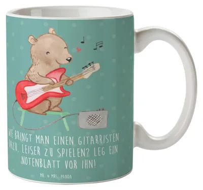Produktbild von Mr. & Mrs. Panda Becher Gitarren Trick - Meeresbrise - Geschenk, kaffeetasse keramik, Leidenschaft, Trinkbecher, Teetasse, Musik, Freiheit, Instrument, Abenteuer, Musiker
