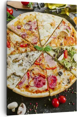 Produktbild von Bild auf Leinwand - Leinwandbild - Einteilig - Pizza Käse Tomaten - 70x100cm - Wand Bild - Wanddeko - Wandbilder - Leinwanddruck - Wanddekoration - Leinwand bilder - Wandbild - PA70x100-4118