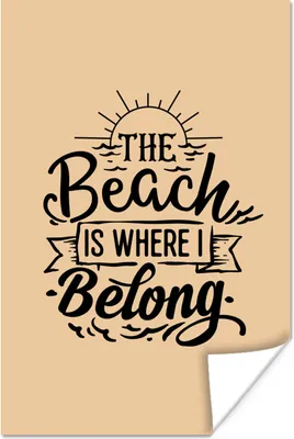 Produktbild von MuchoWow® Poster Strand - Zitate - Beige 20x30 cm - Papierdruck