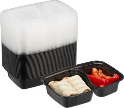 Produktbild von relaxdays Meal Prep Boxen 2 Fächer 24er Set