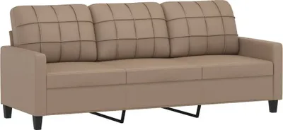 Produktbild von vidaXL 3-Sitzer-Sofa Cappuccino-Braun 180 cm Kunstleder