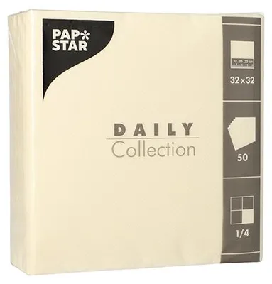 Immagine prodotto di 700 tovaglioli Papstar DAILY Collection 1/4 di piega 32 cm x 32 cm champagne 89625
