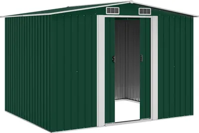 Produktbild von vidaXL Gartenschuppen Grün Metall 257 x 205 x 178 cm