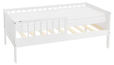 Image de Lit pour enfant en bois avec matelas et barrière de sécurité