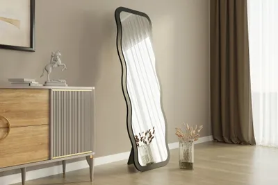 Produktbild von Skye Decor, Aror - Black, Spiegel, Schwarz, 100 % MDF, 50 x 2,2 x 160 cm