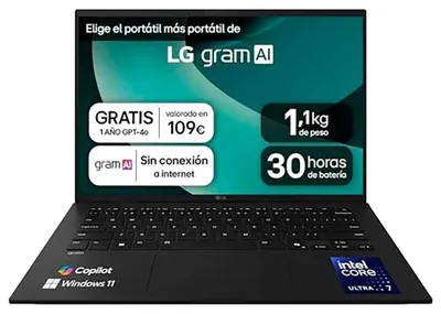 Produktbild von LG gram 14Z90T Notebook, 14 Zoll, Intel Core Ultra 7-255H, 32 GB, 1 TB SSD, Intel Arc, Windows 11 Home