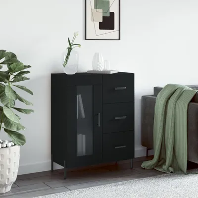 Image de vidaXL Sideboard Noir 69,5x34x90 cm Bois composite