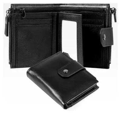 Produktbild von Herren Geldbörse, 16-in-1 Leder Brieftasche mit RFID Schutz, Kreditkartenhalter, Bifold Tasche mit Reißverschluss und Münztasche, Diebstahlschutz Geldbörsen für Männer