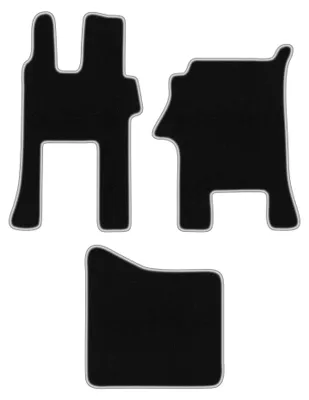 Produktbild von Fußmatten Velours Schwarz/Silber für Mercedes Actros MP4 2011- Set 3-tlg