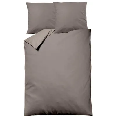 Produktbild von Satin Bettwäsche 200 x 220 cm, mit 2 Kissenbezügen in 80 x 80 cm, taupe, 100% Mako Baumwolle, sleepling