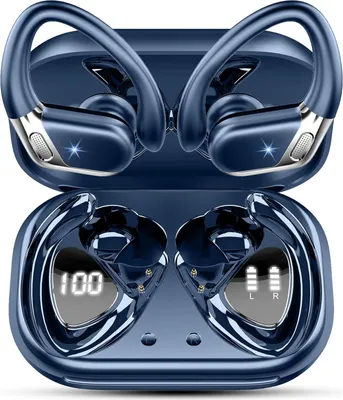 Produktbild von Bluetooth Kopfhörer, 2026 Kopfhörer Kabellos Bluetooth 5.4 Sport tiefer Bass, 50 std Spielzeit In Ear Kopfhörer mit 4 ENC Noise Cancelling Mic, IP7 Wasserdicht Ohrhörer LED-Anzeige für Arbeit