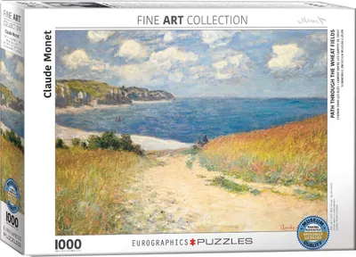 Immagine prodotto di puzzle da 1000 pezzi - Puzzle - Claude Monet Strandweg Weizenfelder + Puzzle cornice in alluminio per 1000 pezzi