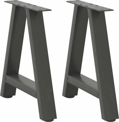 Imagen del producto de Patas para mesa de centro en forma de A (2 unidades), antracita, 50 x (42-43) cm, acero