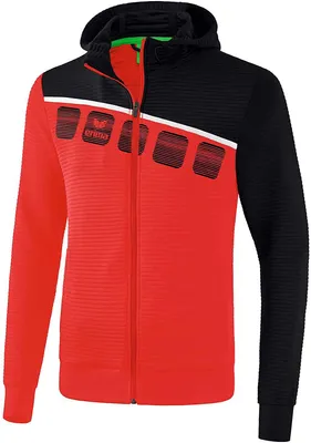 Produktbild von erima 5-C Trainingsjacke mit Kapuze 164 rot/schwarz/weiß