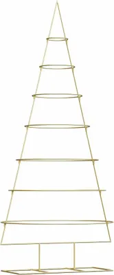 Obrázek produktu pro vidaXL Kovový vánoční stromek zlatý 209 cm Práškově lakovaná ocel