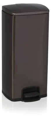 Produktbild von 2x Tretabfalleimer, 31,5 x 31,5 x 70 cm, schwarz, Chromnickelstahl/Kunststoff