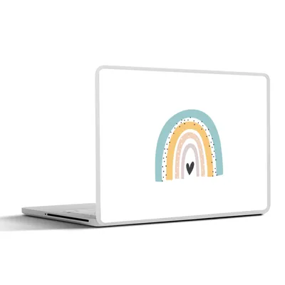 Produktbild von MuchoWow® Laptop Aufkleber Sticker Cover Regenbogen - Mädchen - Jungen - Herz - Pastell 32.5x23.5 cm - Sticker für Laptop - Selbstklebend