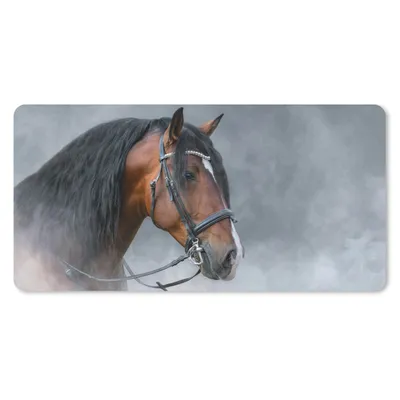 Produktbild von MuchoWow® Schreibtischunterlage Pferd - Smoke - Halfter 80x40 cm - XXL Mauspad - Gaming Mauspad