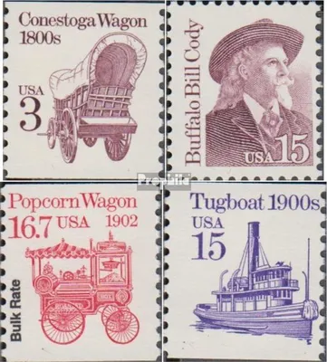 Produktbild von Briefmarken USA 1988 Mi 1971,1982,1989,1990 (kompl.Ausg.) postfrisch Fahrzeuge - Conestogawagen