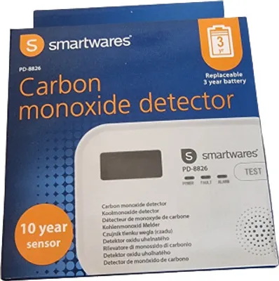 Image de Détecteur de monoxyde de carbone Smartwares Détecteur de CO2 Détecteur de gaz Détecteur d'alerte Capteur 10 ans