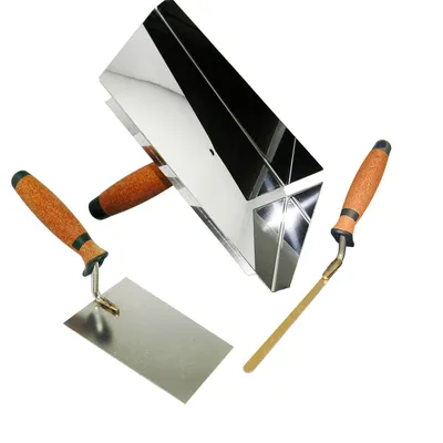 Produktbild von Fugblech Edelstahl-Verfugungsblech 245x155mm Trapezkelle mit Fugenkelle 8mm CT04