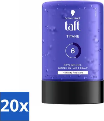 Obrázek produktu pro Taft - Titane 6 - Stylingový gel - Silná fixace - 300 ml - Výhodné balení - 20 kusů