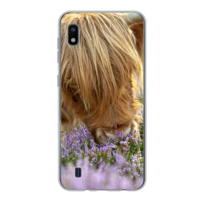 Produktbild von MuchoWow® Handyhülle Schutzhülle Hülle für Samsung Galaxy A10 Schottische Highlander - Gras - Heidekraut - Tiere Silikon Softcase Handy Hülle - Schutzhülle