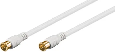 Produktbild von Goobay 62747 F-Quick SAT Antennenkabel (80 dB), 2x geschirmt, 5 m, Weiß - vergoldet, F-Stecker (Quick) > F-Stecker (Quick) (vollständig geschirmt)