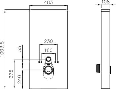 Produktbild von Sanitärmodul 805S mit Sensor - 1003,5 x 483 x 108 mm - Für Wand-WC, Farbe:Weiß