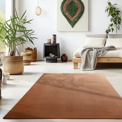 Image de Ayyildiz | Tapis Plush SKY - 80 cm x 150 cm - Marron - Antidérapant et Lavable