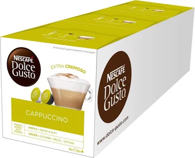 Produktbild von Nescafe Dolce Gusto Cappuccino Aroma versiegelte Kapseln 186g 3er Pack