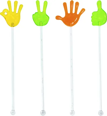 Produktbild von 40 Getränke-Quirle 21 cm farbig sortiert "Hands"
