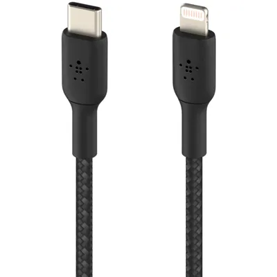 Produktbild von Belkin Lightning/USB-C Kabel  2m ummantelt, mfi zert., schwarz