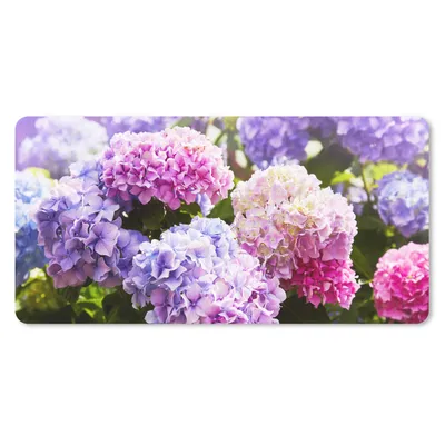 Produktbild von MuchoWow® Schreibtischunterlage Blumen - Hortensie - Rosa - Blätter - Sonne 80x40 cm - XXL Mauspad - Gaming Mauspad