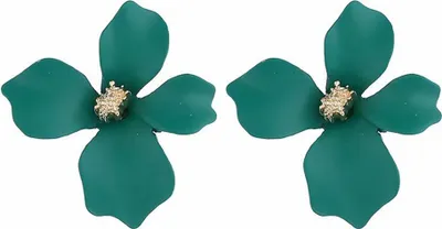 Produktbild von Damenmode, süße asymmetrische Malerei, Blumen-Ohrstecker, Ohrringe, Schmuck, Geschenk-Grün